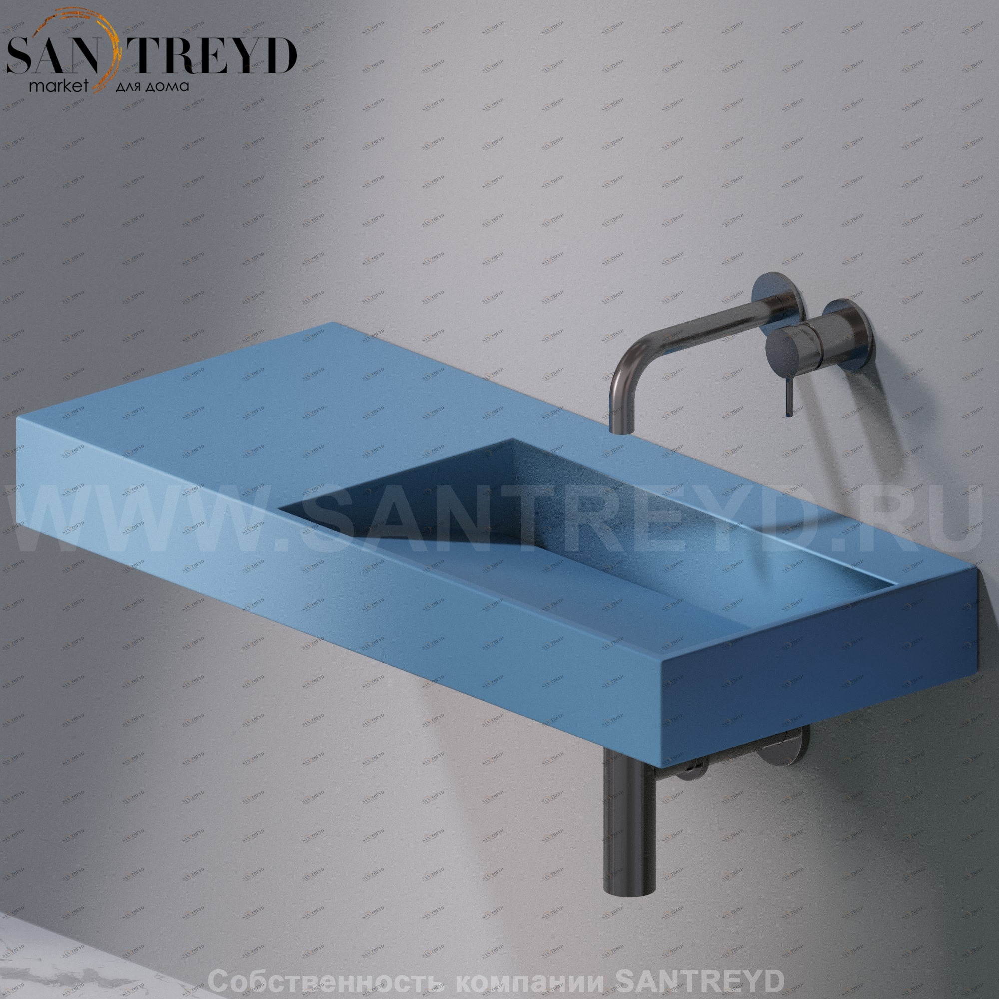 L014T1RPV4.141 Подвесная раковина настенная прямоугольная A. e T. Italia P35 AeT ITALIA