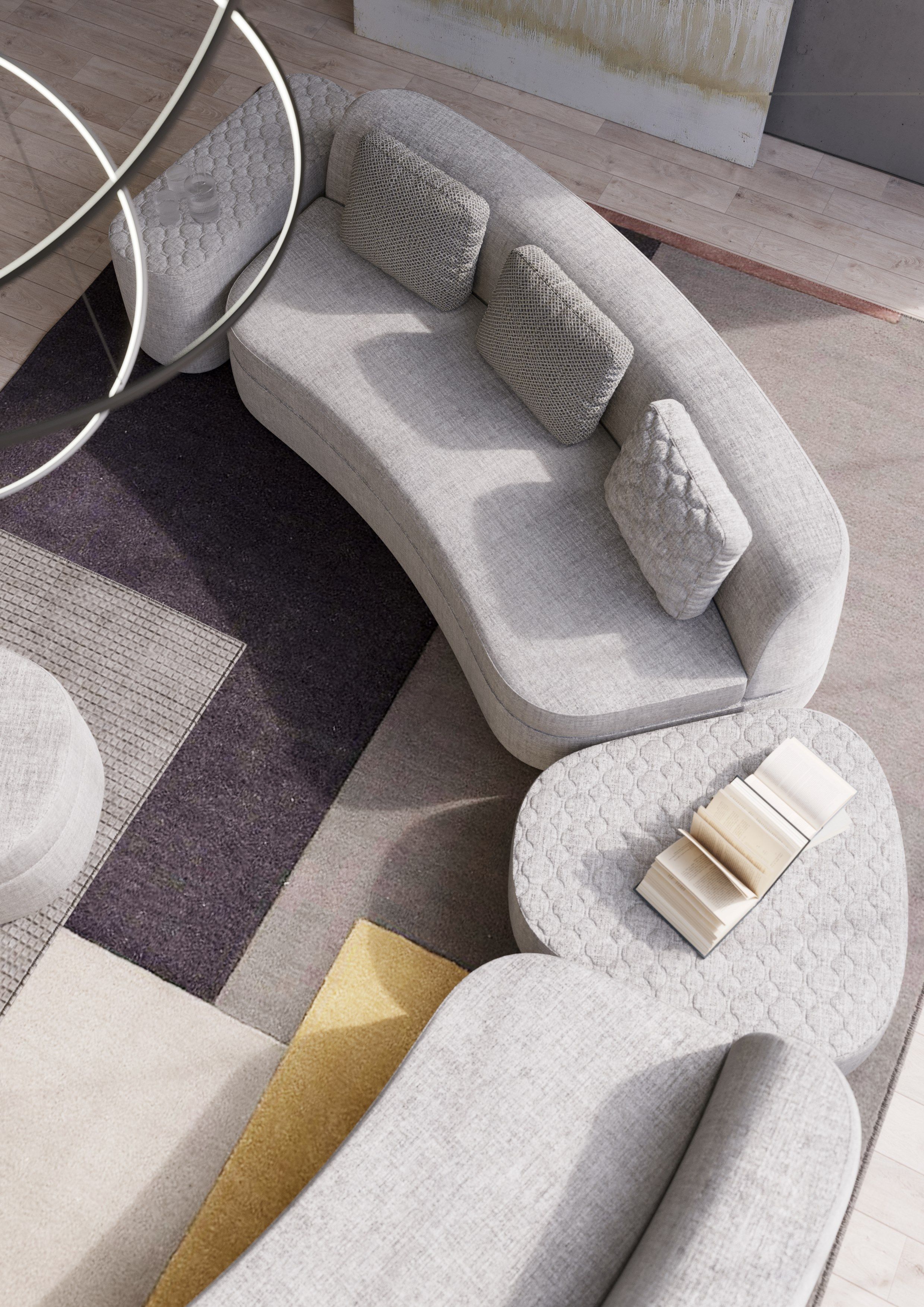 Изогнутый диван-кровать из ткани Milano Bedding GOODMAN ARCH-00079332 - Вид №4