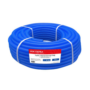 Гофрированная труба РОСТЕРМ для защиты трубопровода 32 мм синяя 100 м 85341068