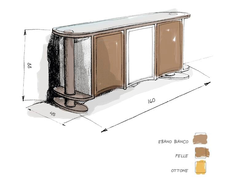Деревянный шкаф с распашными дверями, обтянутыми кожей Roman & Co Goldstein ARCH-00085443 - Вид №2