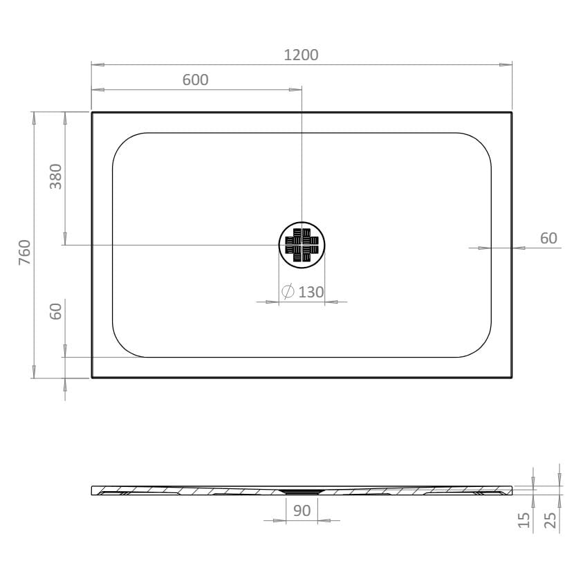 Прямоугольный поддон для душа с антибактериальной обработкой CROSSWATER CREO &amp ARCH-00024558 - Вид №2
