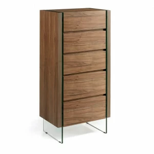 Комод деревянный высокий с 4 ящиками CP1803-A-NOGAL от Angel Cerda ANGEL CERDA ДИЗАЙНЕРСКИЕ 321302 Коричневый;орех