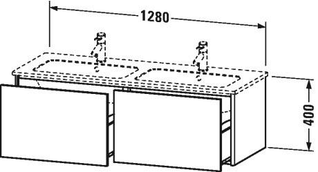 XS407502222 XSquare Тумбочка подвесная Белый глянцевый декор Duravit - Вид №1