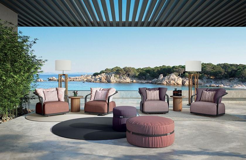 Atmosphera Круглый садовый пуф из технической ткани со съемной крышкой Levante e ponente Cxlv.pf - Вид №4