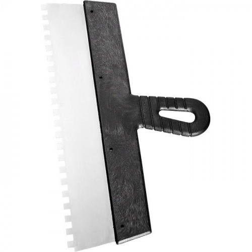 Шпатель зубчатый 250мм зуб 4х4мм с пластмассовой ручкой СИБРТЕХ 12279 - Вид №2