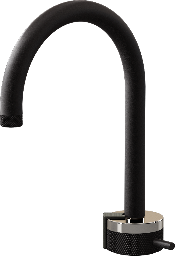 E-11502-R1PN-L2BOX-BK Однорычажный прогрессивный смеситель для раковины - излив 16см GRAFF MOD+