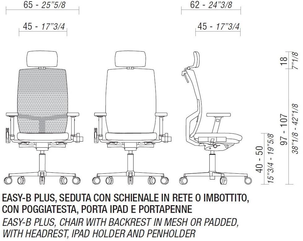 ESTEL GROUP Офисное кресло из кожи с подлокотниками Easy b sun-id-1383613 - Вид №5