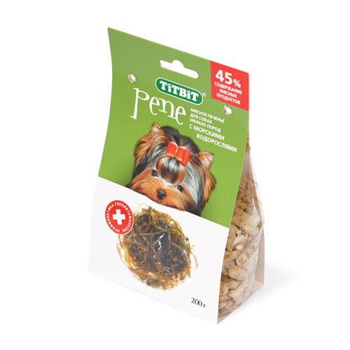 Т0055725 Лакомство для собак Печенье PENE с морскими водорослями TITBIT 