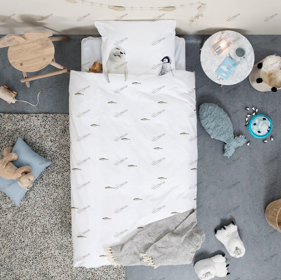 Детское постельное белье односпальное "Полярные друзья" 150х200 см SNURK  335476 Белый 