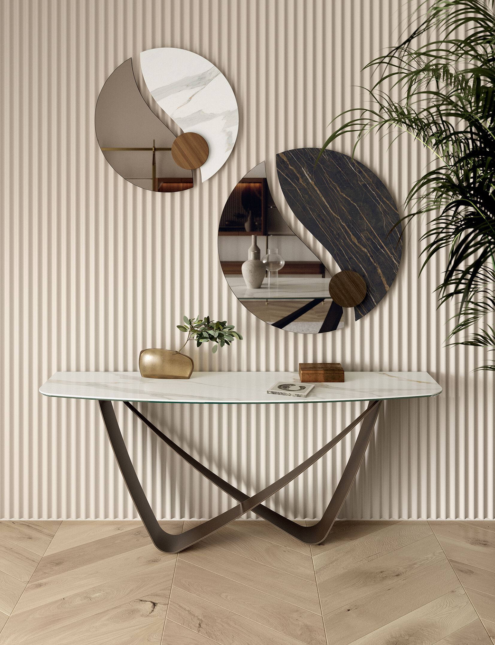 Хрустальное зеркало и Супермармо стены Bontempi Casa LUXOR ARCH-00052916 - Вид №1