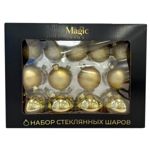 89381652 Набор елочных украшений Подвес ø5 см стекло шампань 26 шт. STLM-1448926