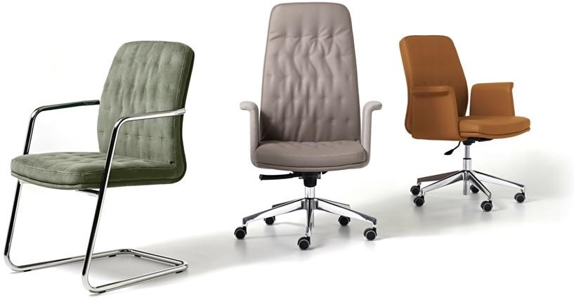 Diemme Вращающийся офисный стул из экокожи с 5 спицами на колесах Artù sun-id-1479642 - Вид №3