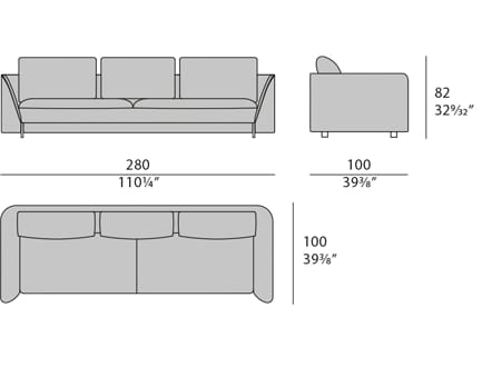Ткань и кожаный диван для гостиной Turri Joel ARCH-00089250 - Вид №8