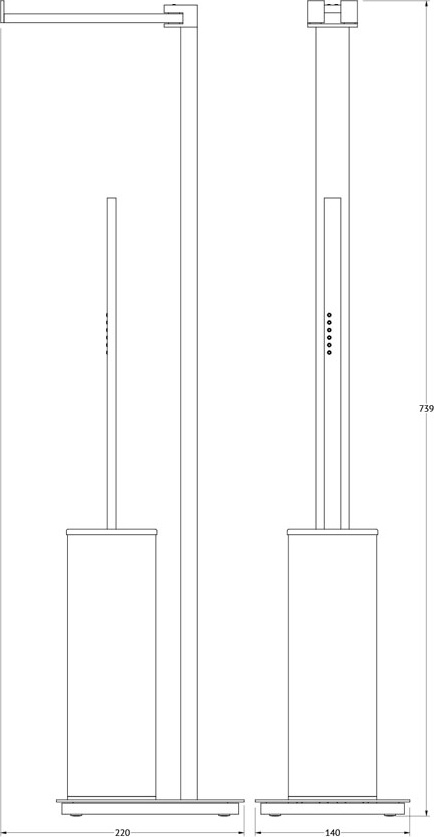 TIF 921 Стойка с 2-мя аксессуарами для туалета 74 cm LINEAG TIFFANY LUX - Вид №1