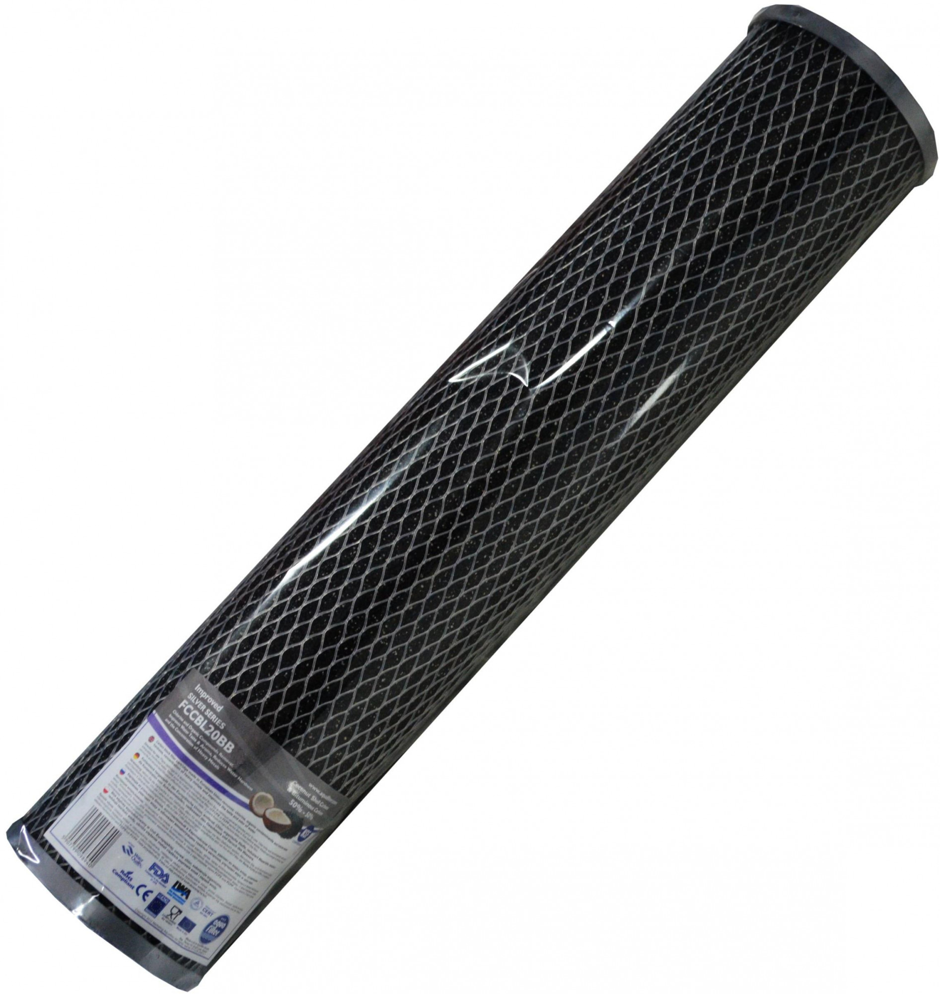 Картридж угольный, карбон-блок 20ВВ (активированный уголь) Aquafilter FCCBL20BB, 680 