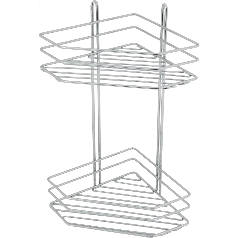 Полка для ванной комнаты угловая 2 яруса 19x19x37 см цвет хром 82732426 STLM-2133842 Santreyd Угловые хромированные