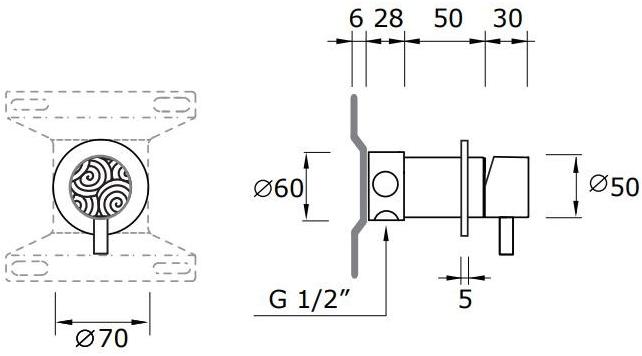 MINA Смеситель для раковины на одно отверстие из нержавеющей стали и стекла Revitrum 12610 - Вид №2