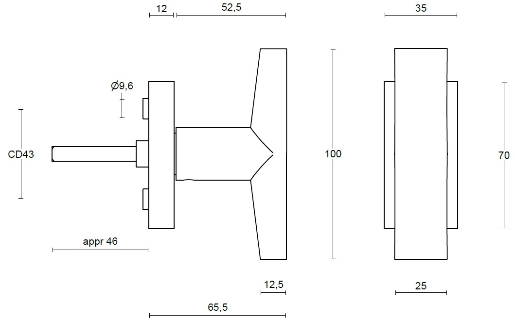 Formani Ручка для откидной двери из нержавеющей стали на пластине Inc 3603d004inxx0 - Вид №1