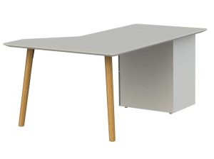 Деревянный рабочий угловой стол с ящиками