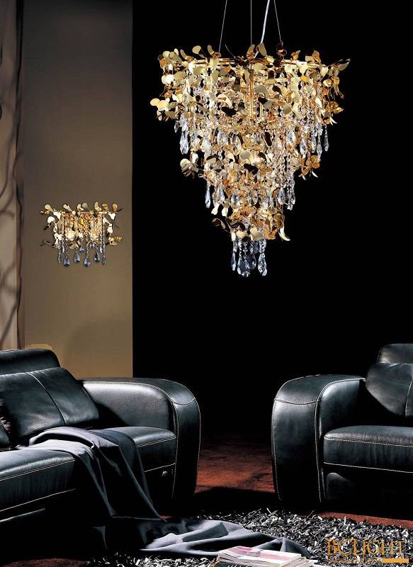 Подвесная люстра Crystal Lux Romeo SP10 Gold D600 CRYSTAL LUX ДИЗАЙНЕРСКИЕ, ROMEO 058049 Золотой  - Вид №1