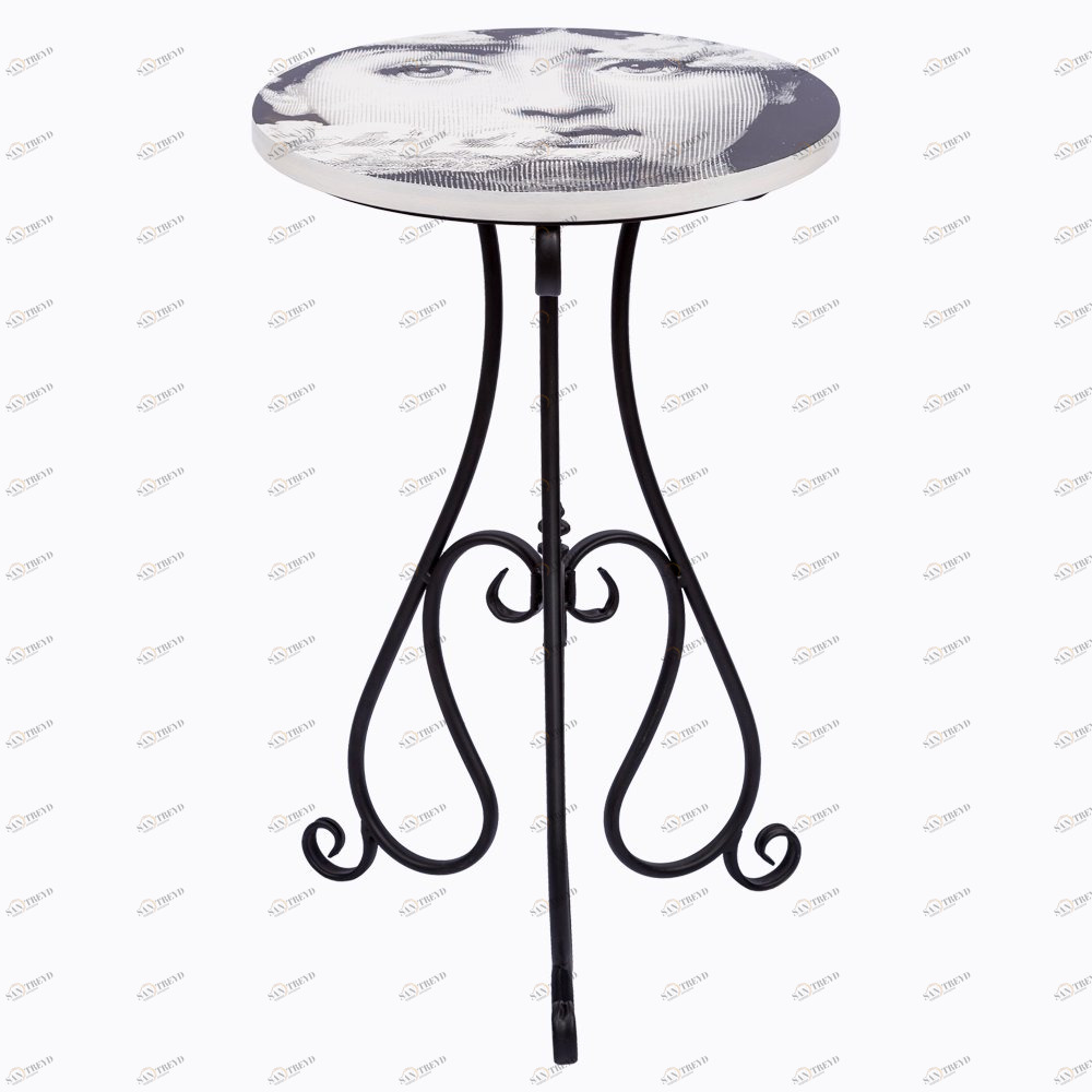 Кофейный столик круглый черно-белый с рисунком 50 см "Седьмое небо" Fornasetti BYOBJECT FORNASETTI 014305 Белый;черный Object Desire 