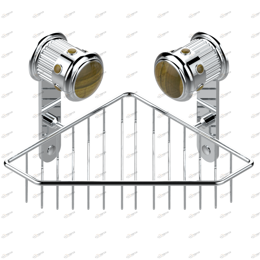 U7E-3623 Мыльница-сетка большая угловая с фланцами 200 x 200 мм Thg-paris Trocadéro тигровый глаз Хром U7E-3623 CAT.A
