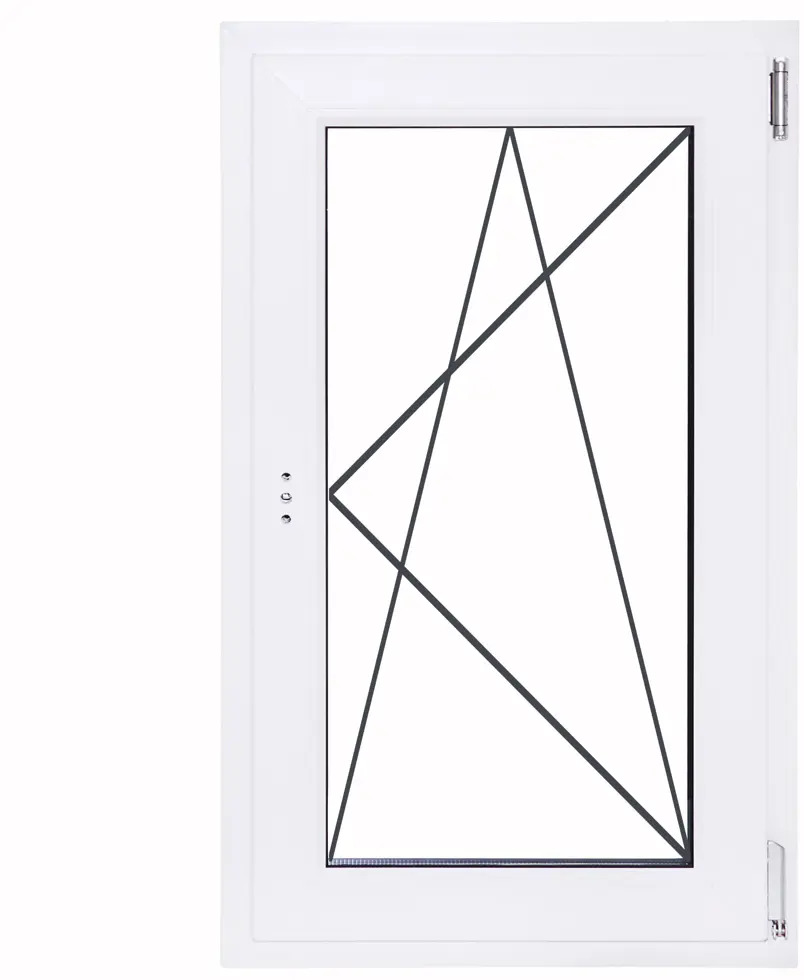 Пластиковое окно Veka одностворчатое правое 870×600 мм с поворотно-откидным механизмом 83117309