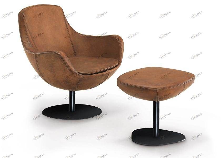 Oliver B. Поворотное кожаное кресло с подлокотниками Oliver b. wild sun-id-1437027