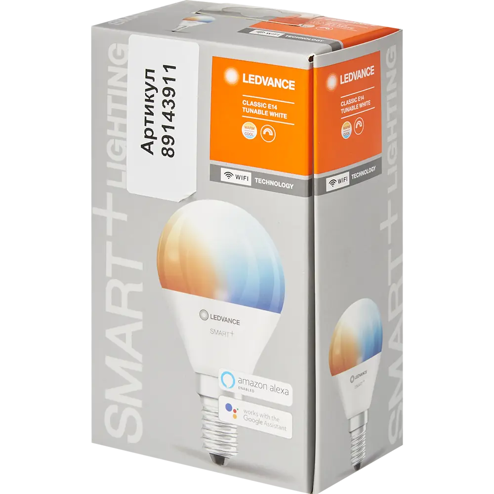 Лампа умная светодиодная Wi-Fi Osram Smart Plus E14 220-240 В 5 Вт шар малый матовая 470 лм изменение оттенков белого LEDVANCE STLM-2131861 - Вид №4