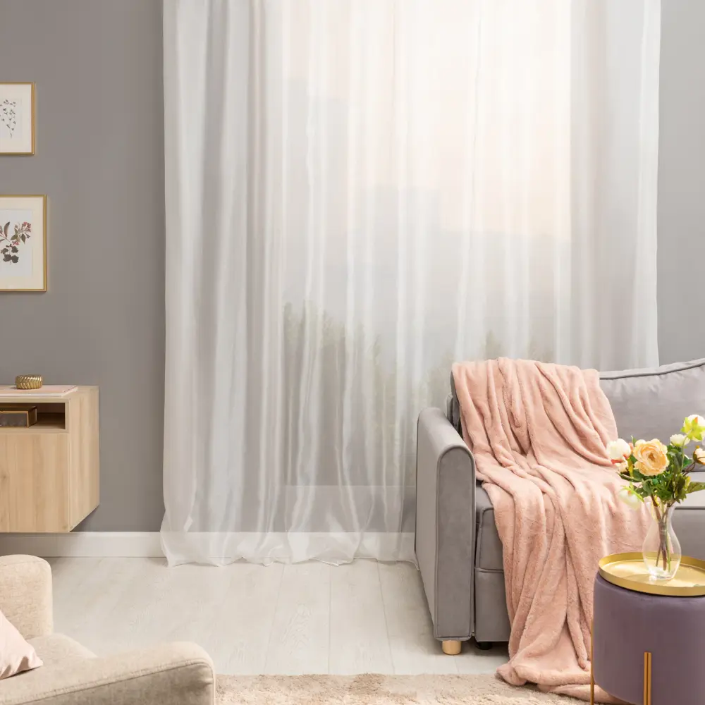 Тюль Inspire на ленте 300×280 см из полупрозрачной микровуали 17989708