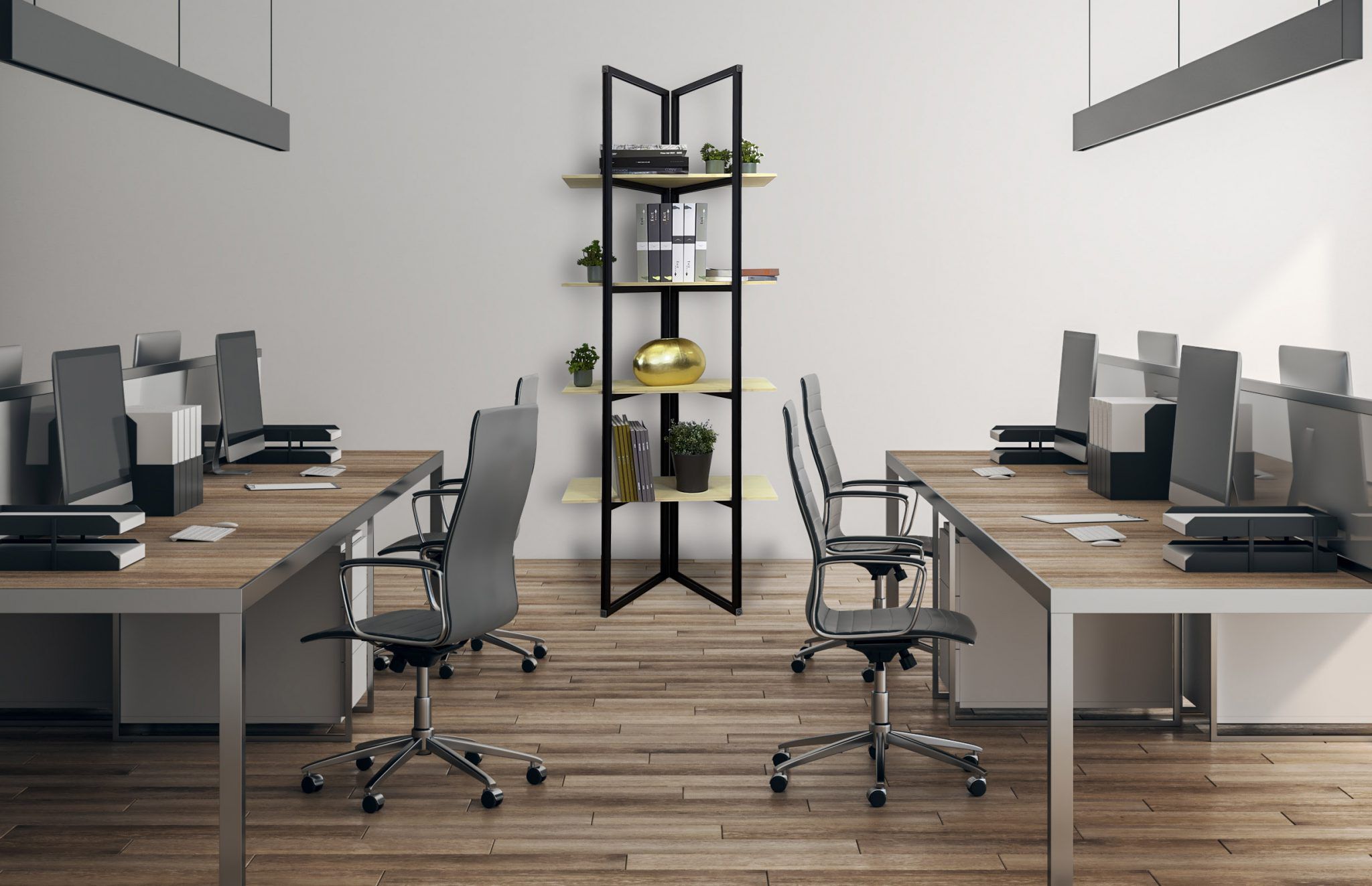 Самонесущая настенная Книжная полка из алюминия и дерева STUDIO T Ecodesign ARCH-00090930 - Вид №1