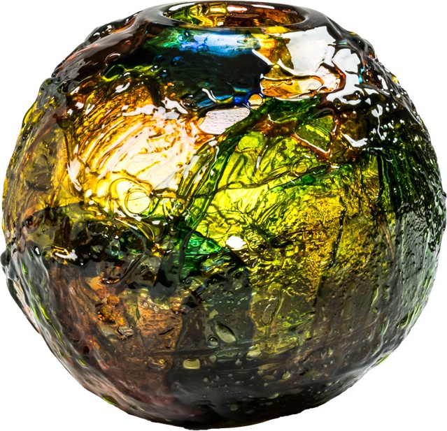 10640946 VENINI Ваза Venini "Планета" 30см (Гае Ауленти), 1995г (многоцветная) Стекло 