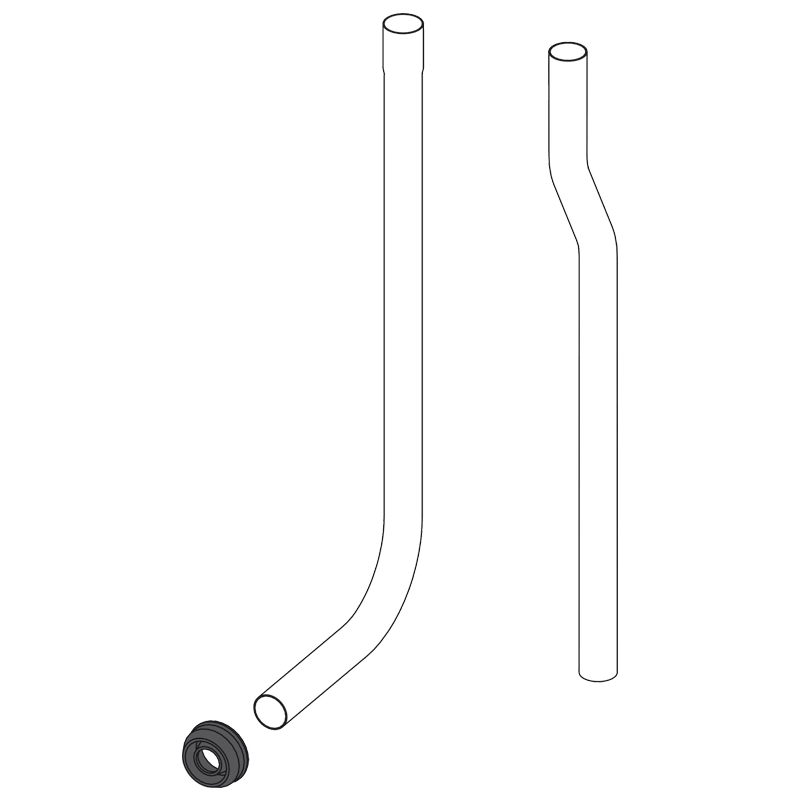 Водосливная труба DN32, состоящая из двух частей + прокладка гофрированная ALCAPLAST A95 - Вид №1