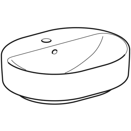 500.777.01.2 Накладная раковина Geberit VariForm эллиптической формы, с полкой для отверстия под смеситель Geberit  - Вид №1