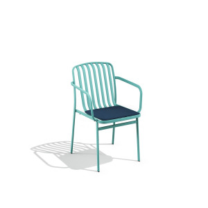 Стальной штабелируемый садовый стул с подлокотниками