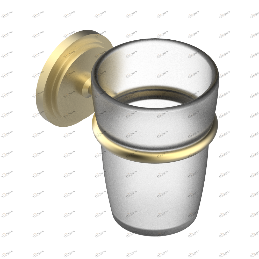 G2K-536 Стакан настенный для зубных щёток Thg-paris Faubourg - белый фарфор Покрытие PVD матовая латунь G2K-536 CAT.F