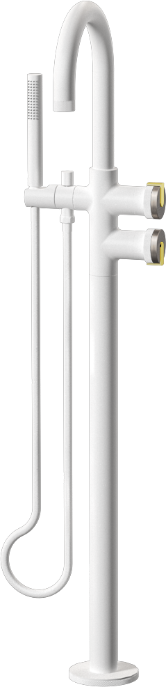 E-11554-R1SN-L1PB-WT Смеситель напольный отдельностоящий (внешняя часть) GRAFF MOD+