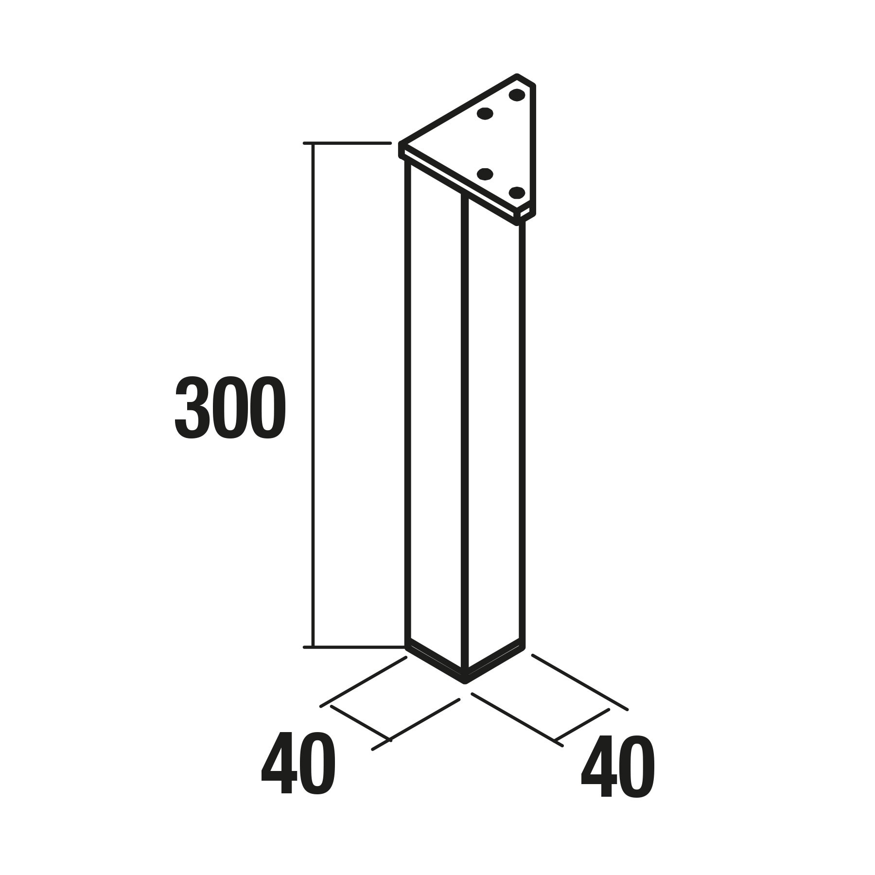 22606 SALGAR Комплект из 2 ножек ХРОМ Высота 300 мм  - Вид №1
