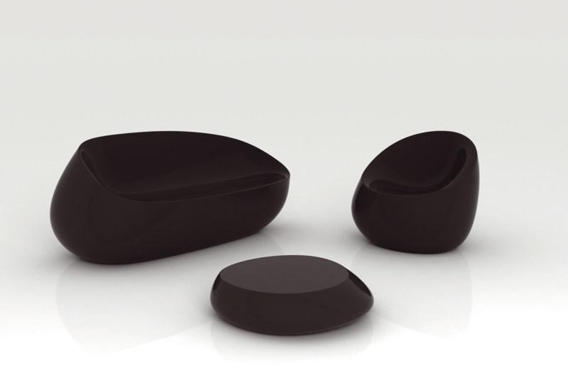 VONDOM Садовый диван из полиэтилена Stones sun-id-1457067 - Вид №1