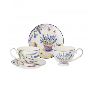 104-584 Посуда фарфоровая Чайный набор на 2 персоны прованс лаванда 300 мл Lefard
