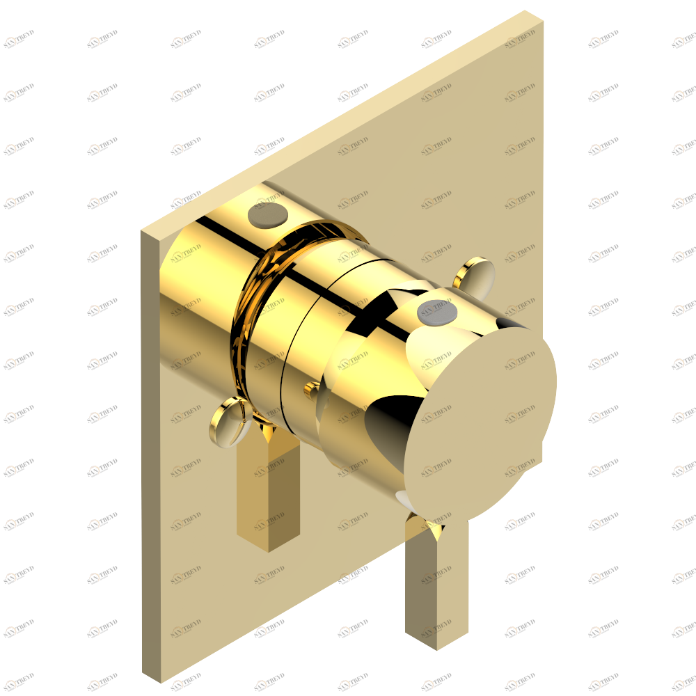 A61-6540B Внешняя часть смесителя для душа однорычажного встраиваемого в стену 06540 Thg-paris Marina с металлическими ручками Золото A61 6540B CAT.F