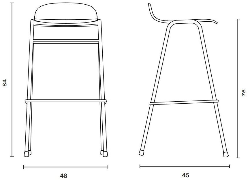 Hem Барный стул из стали и дерева с подставкой для ног Touchwood sun-id-1499723 - Вид №7
