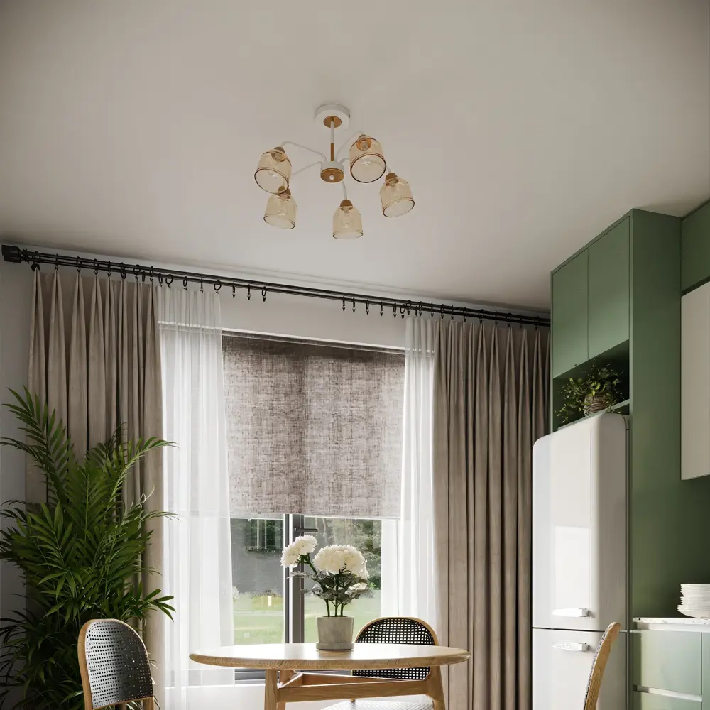 Люстра подвесная Альфа 6, 5 ламп, 40 м², цвет шампань De Markt STLM-2174348 - Вид №9