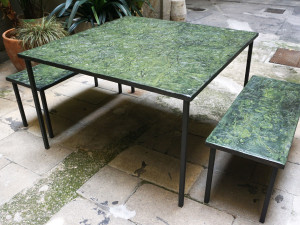 Стальной квадратный обеденный стол