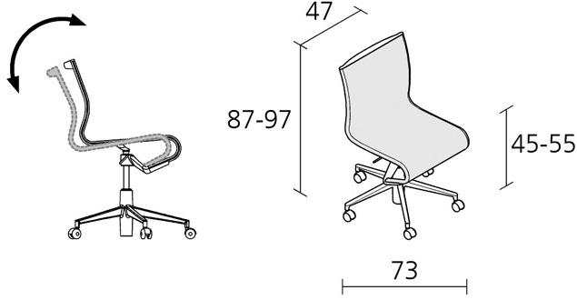 Alias Регулируемое по высоте офисное кресло из 5-спицевой сетки с колесами Frame sun-id-1492927 - Вид №1