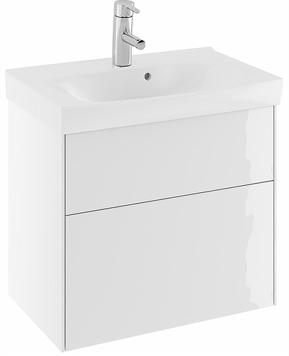 47441 IFO Sense тумба под умывальник с двумя ящиками, W = 900 мм, W1 = 922 мм, глянцевый белый - Вид №3