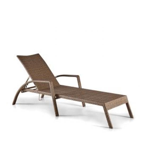 Шезлонг-лежак из искусственного ротанга Light Brown AFINA  130452 Бежевый;коричневый  - Вид №1