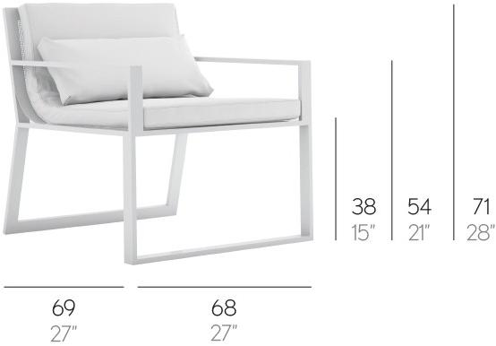 GANDIABLASCO Садовое кресло-санки из термолакированного алюминия с подлокотниками Blau sun-id-1471480 - Вид №4