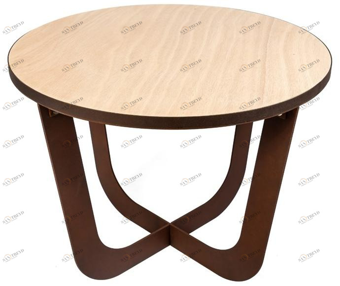 TrackDesign Круглый журнальный столик из стали Corten ™ и дерева окуме  Tt0747001 