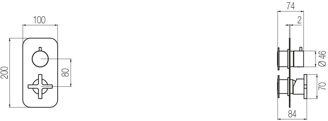 GEDA Смеситель для душа встраиваемый с поворотным переключателем на 3 направления Hugò Emh3 Santreyd Hugo - Вид №1